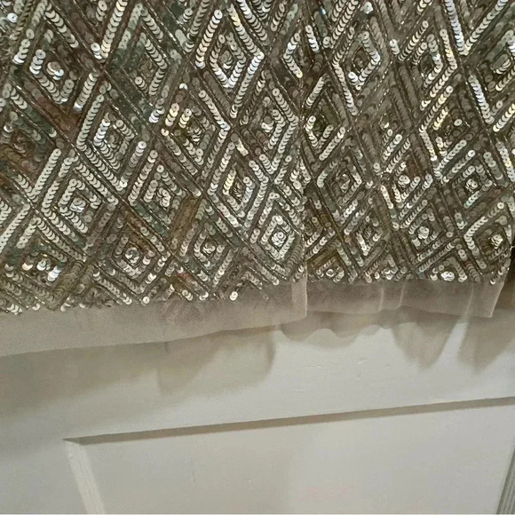 NWT Aidan Mattox Fully Beaded Trapeze Cocktail Dress in Champagne. Size 14 - Picture 12 of 14